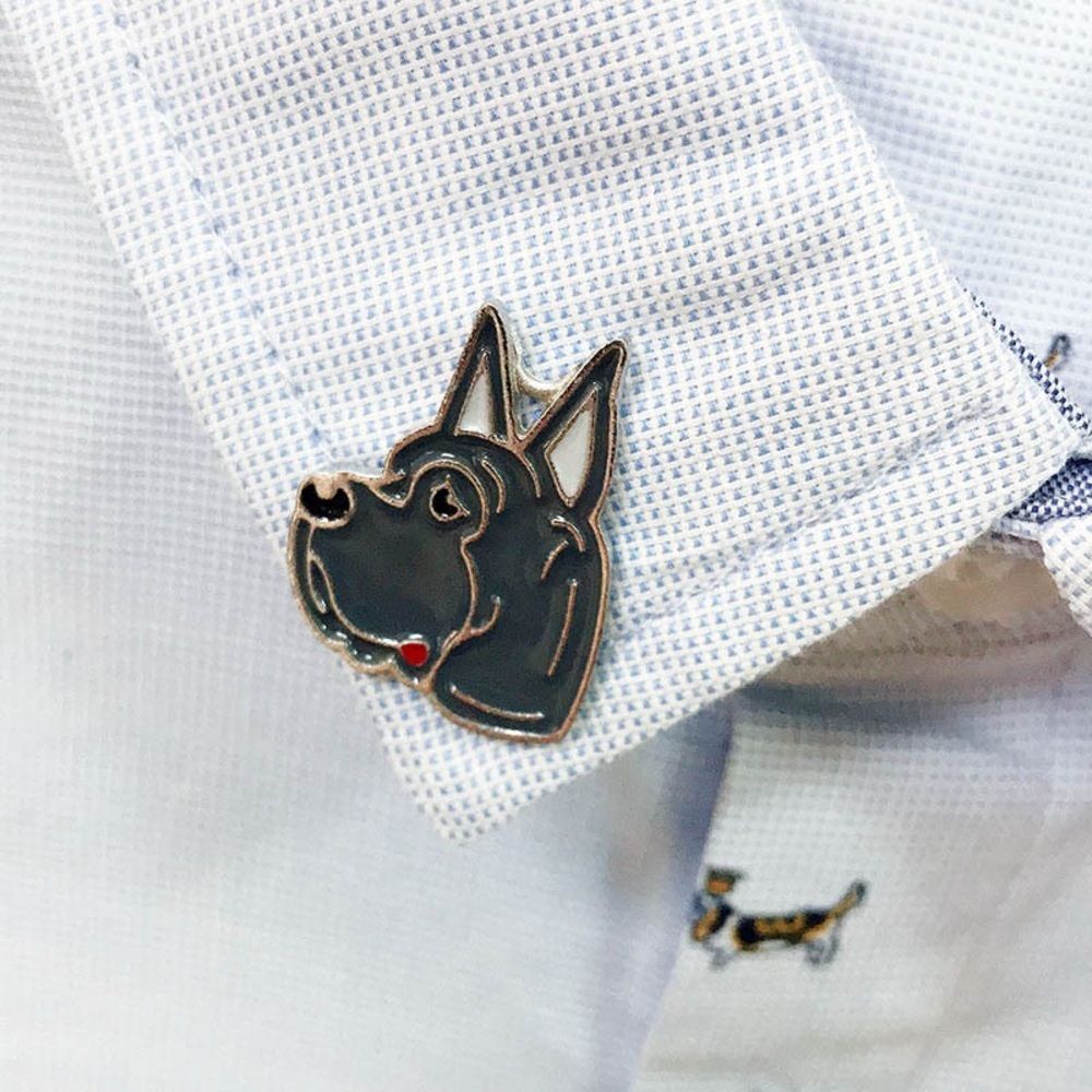 Cute Gray Dog Enamel Pin – Pointy Ear Cartoon Pup